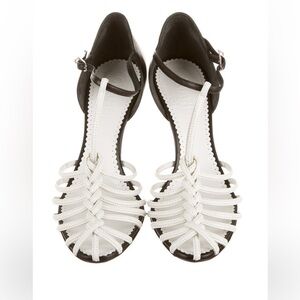 Chanel Black and White Strappy Women's Heels